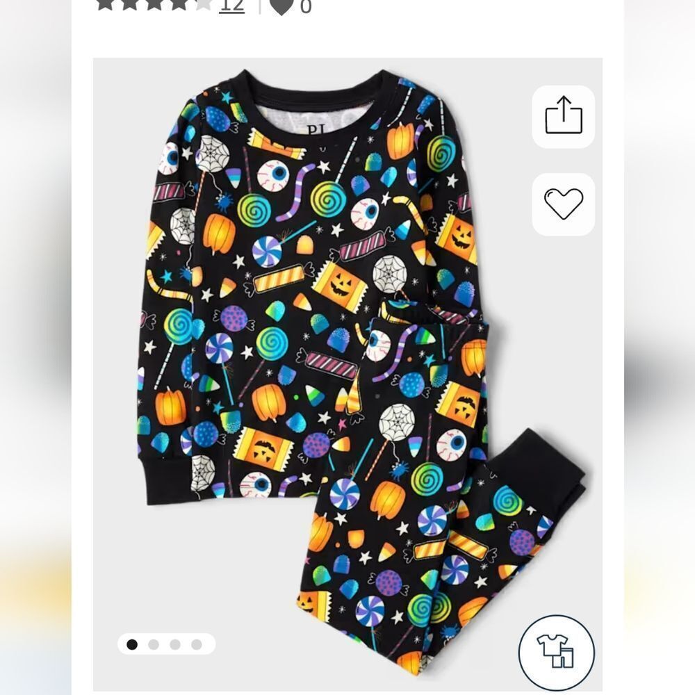 The Children's Place Halloween Candy Pajama Set - Black and Multicolor (100)